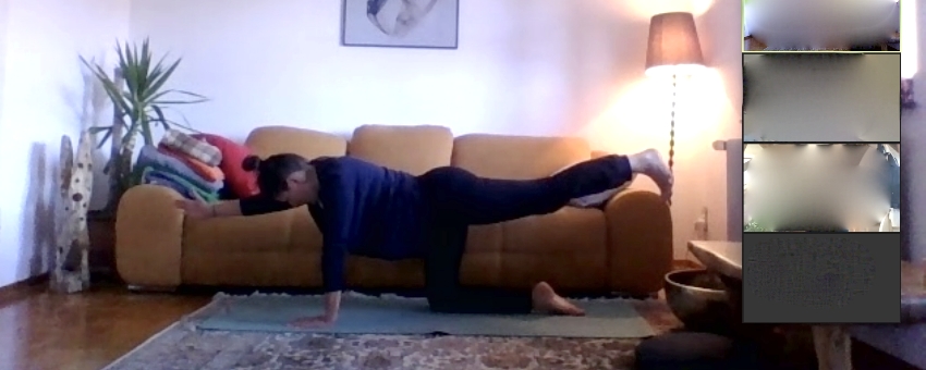 Yoga @ home: Yogalehrerin zu Besuch im Online-Unterricht