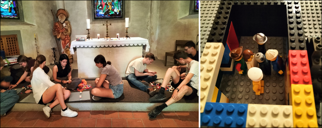 K2er bauen aus Lego Erinnerungen an ihre Schulzeit